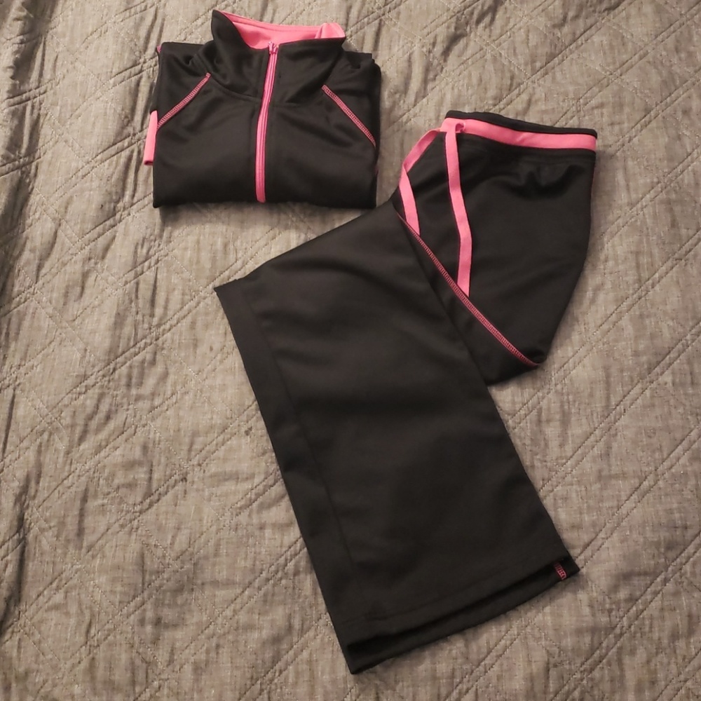 Women's Black and Pink Tracksuit